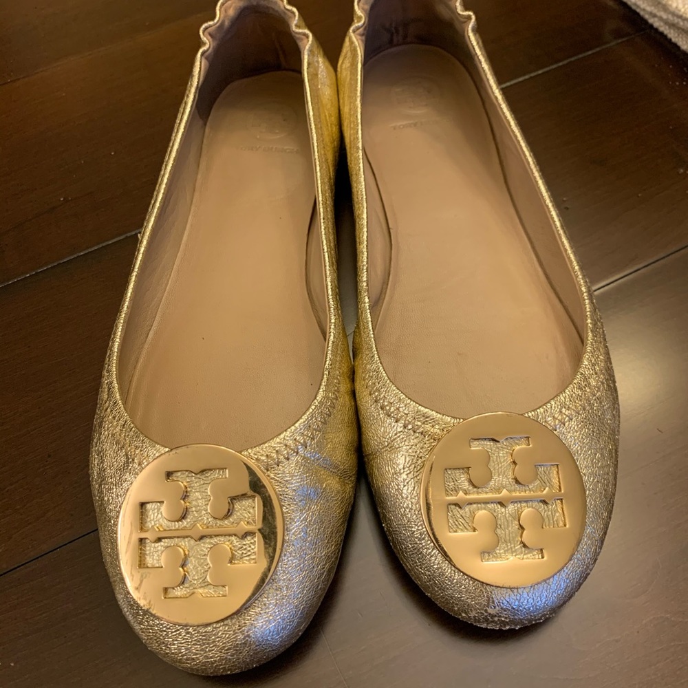 Tory Burch Gold metallic flats